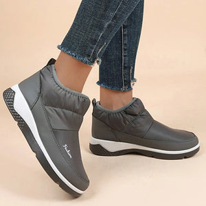 Women's Flock Round Toe Slip-On Closure Winter Casual Shoes