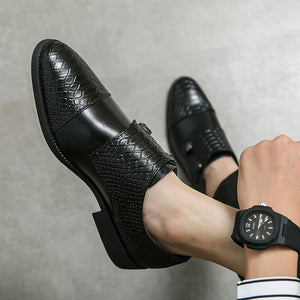 Men's Microfiber Pointed Toe Slip-On Closure Formal Wear Shoes