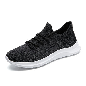 Men's Mesh Round Toe Lace-up Closure Casual Wear Flat Sneakers