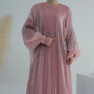 Women's Arabian Polyester Full Sleeve Printed Pattern Casual Abaya