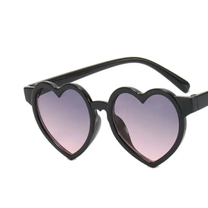 Kid's Resin Frame Acrylic Lens UV400 Protection Heart Sunglasses