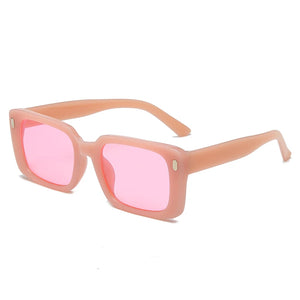 Women's Plastic Frame Rectangle Shape Vintage Trendy Sunglasses