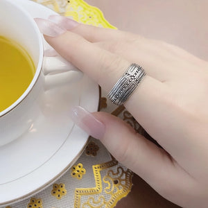 Women's 100% 925 Sterling Silver Vintage Cross Pattern Trendy Ring