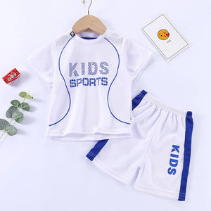 Kid's Boy Polyester O-Neck Short Sleeves Printed Pattern Clothes