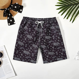 Kid's Boys Nylon Quick-Dry Printed Pattern Beach Swimwear Shorts