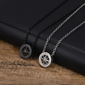Men's Stainless Steel Link Chain Star Pattern Elegant Necklace