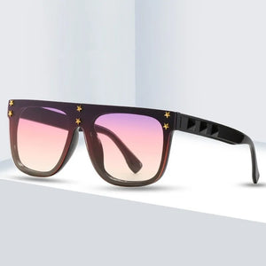 Women's Polycarbonate Frame Square Shape UV400 Trendy Sunglasses