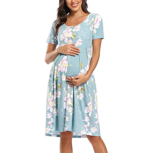 Women's Polyester Short Sleeves Breastfeeding Maternity Dress