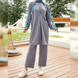 Women's Arabian Polyester Full Sleeves Solid Pattern Dresses