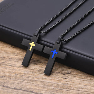 Men's Metal Stainless Steel Box Chain Trendy Double Layer Necklace