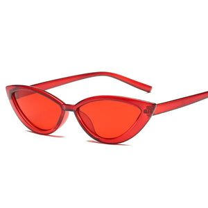 Women's Plastic Frame Lens Cat Eye Shaped Trendy Sunglasses