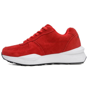 Women's Microfiber Round Toe Lace-up Closure Sports Wear Sneakers