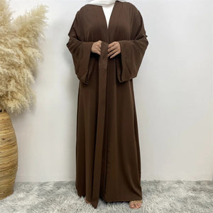 Women's Arabian V-Neck Polyester Full Sleeve Solid Pattern Abaya