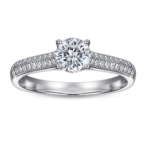 Women's 100% 925 Sterling Silver Zircon Bezel Setting Trendy Ring