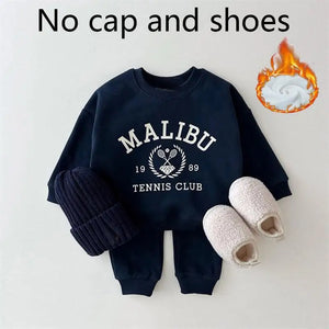 Kid's Boy Cotton O-Neck Long Sleeves Letter Pattern Clothes