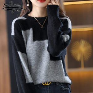 Women's Polyester O-Neck Full Sleeve Casual Pullover Sweaters