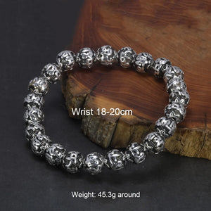 Men's Metal Copper Geometric Pattern Engraving Beads Bracelet