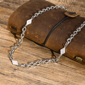Men's Metal Stainless Steel Link Chain Geometric Pattern Necklace