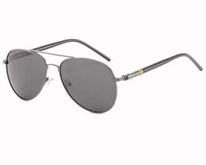 Men's Copper Frame Polaroid Lens Oval Shaped Trendy Sunglasses