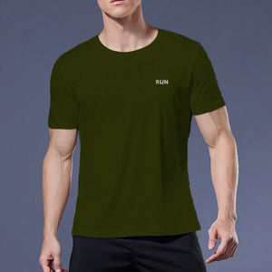 Men's Polyester Short Sleeve Pullover Closure Sportswear T-Shirt