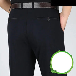 Men's Cotton Zipper Fly Closure Full Length Formal Wear Pants