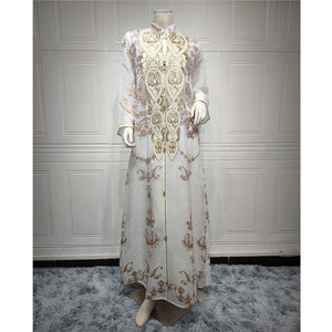 Women's Arabian Polyester Full Sleeves Trendy Wedding Dress