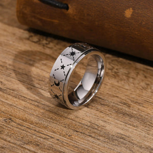 Men's Metal Stainless Steel Geometric Trendy Rotatable Ring