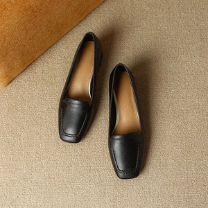 Women's Microfiber Square Toe Slip-On Closure Solid Party Shoes