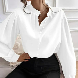 Women's Stand-Neck Polyester Long Sleeves Casual Wear Blouses