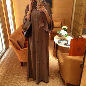 Women's Arabian Polyester Full Sleeves Embroidery Casual Abaya