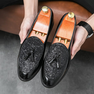 Men's Microfiber Round Toe Slip-On Breathable Formal Wear Shoes