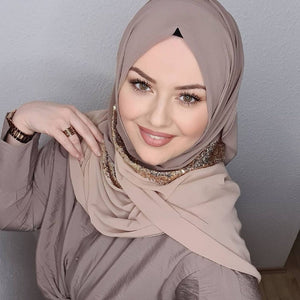 Women's Arabian Modal Quick-Dry Luxury Sequined Pattern Hijabs
