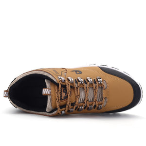 Men's PU Round Toe Breathable Lace Up Casual Walking Sneakers