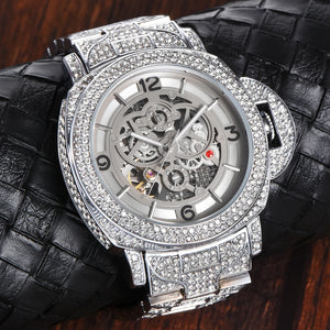 Men's Alloy Push Button Hidden Clasp Automatic Waterproof Watches