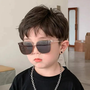 Kid's Plastic Frame Vintage Square Shaped UV400 Trendy Sunglasses
