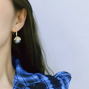 Women's 100% 925 Sterling Silver Natural Pearl Geometric Earrings