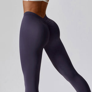 Women's Spandex High Waist Solid Pattern Fitness Workout Leggings