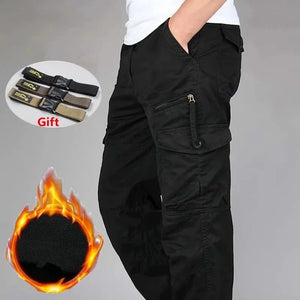 Men's Polyester Zipper Fly Closure Mid Waist Casual Trousers