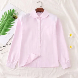 Women's Cotton Long Sleeves Single Breasted Plain Casual Shirt