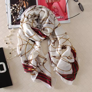 Women's Silk Neck Wrap Printed Pattern Trendy Beach Scarves