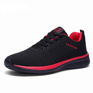 Men's Round Toe Mesh Breathable Lace Up Casual Walking Shoes