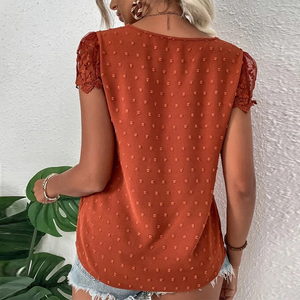 Women's V-Neck Short Sleeve Floral Pattern Sexy Casual Blouses