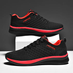 Men's Cotton Round Toe Lace-up Closure Breathable Sports Sneakers