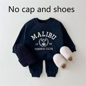 Kid's Boy Cotton O-Neck Long Sleeves Letter Pattern Clothes