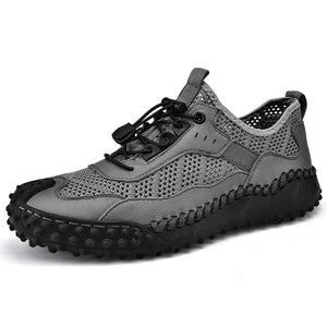 Men's Mesh Round Toe Lace-up Closure Breathable Casual Sneakers