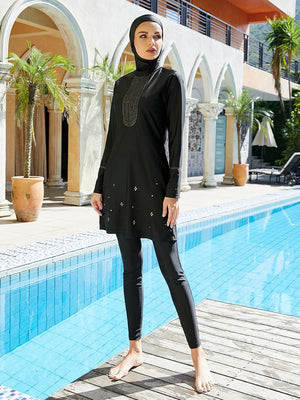 Women's Arabian Spandex Full Sleeves Modest Swimwear Dress