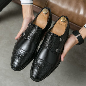 Men's Microfiber Pointed Toe Slip-On Closure Formal Wear Shoes