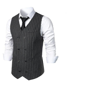 Men's Polyester V-Neck Sleeveless Formal Wear Vintage Vests