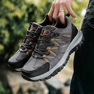 Men's PU Round Toe Lace-up Outdoor Sports Luxury Walking Shoes