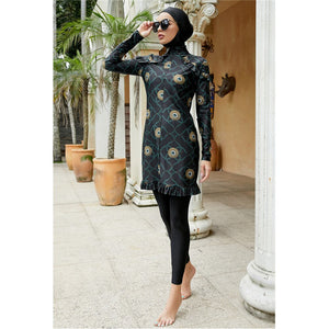 Women's Arabian Polyester Full Sleeves Printed Pattern Swimwear